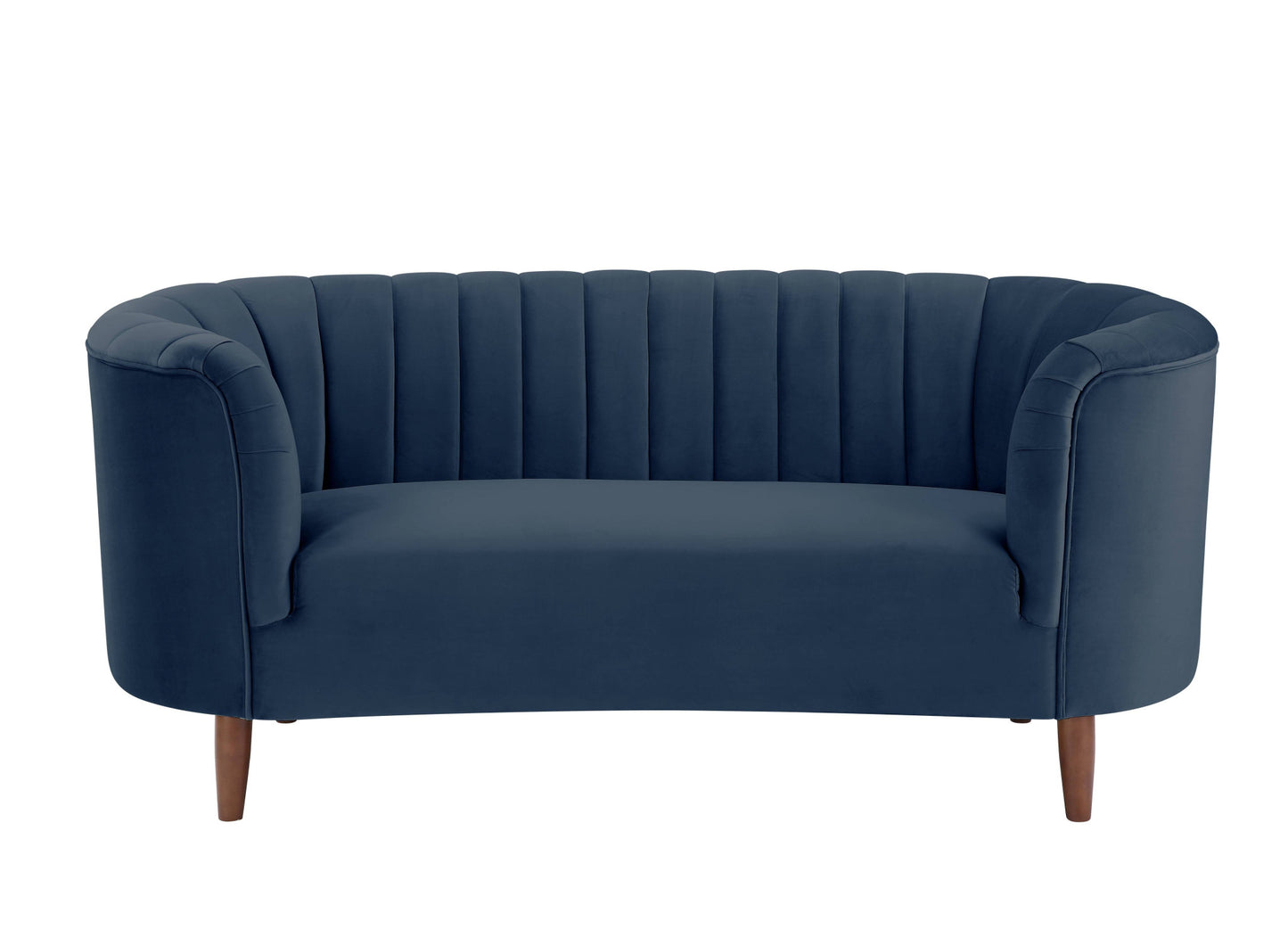 71" Blue And Brown Velvet Love Seat By Homeroots | Loveseats | Modishstore