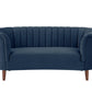 71" Blue And Brown Velvet Love Seat By Homeroots