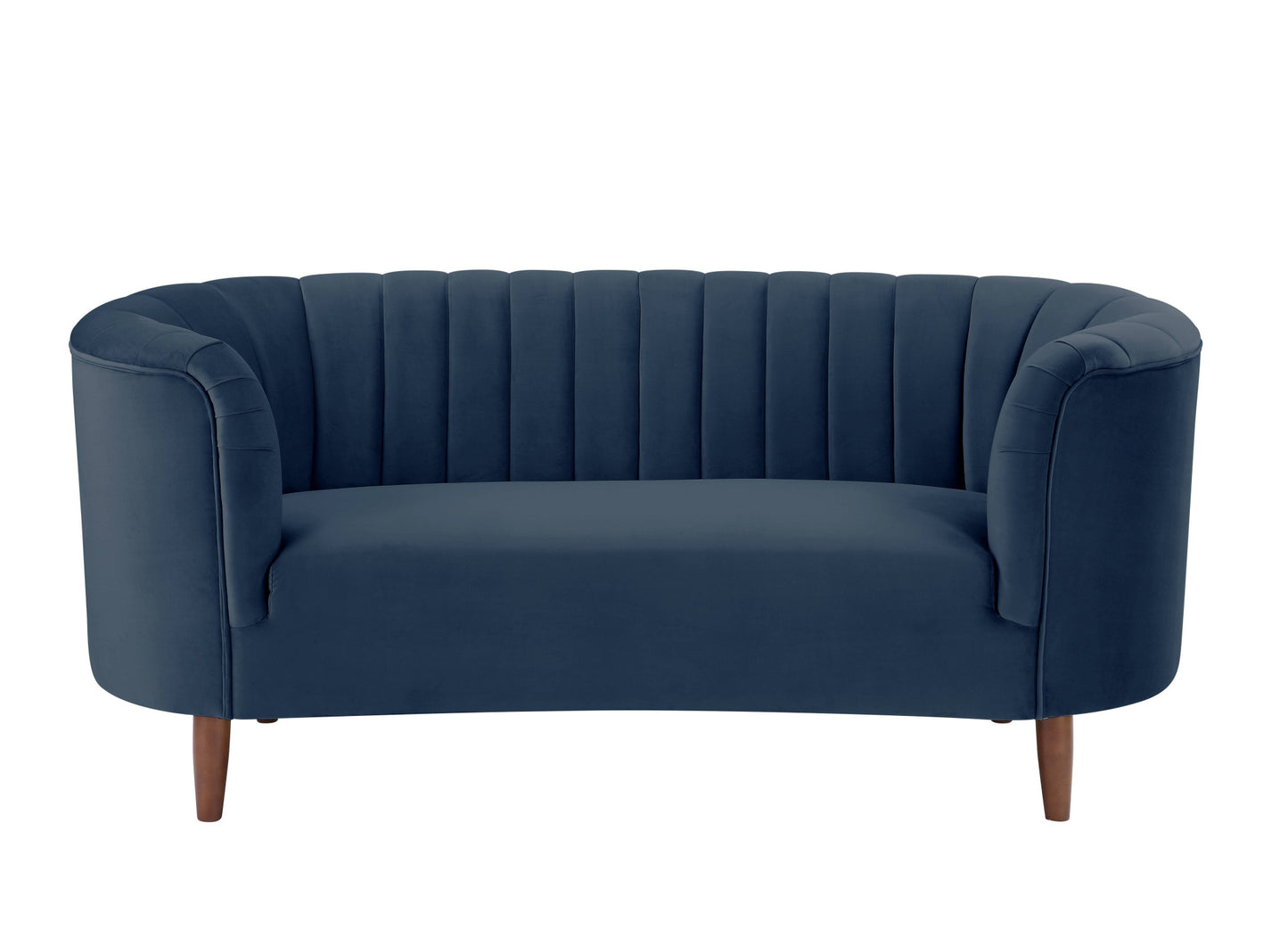 71" Blue And Brown Velvet Love Seat By Homeroots | Loveseats | Modishstore - 2