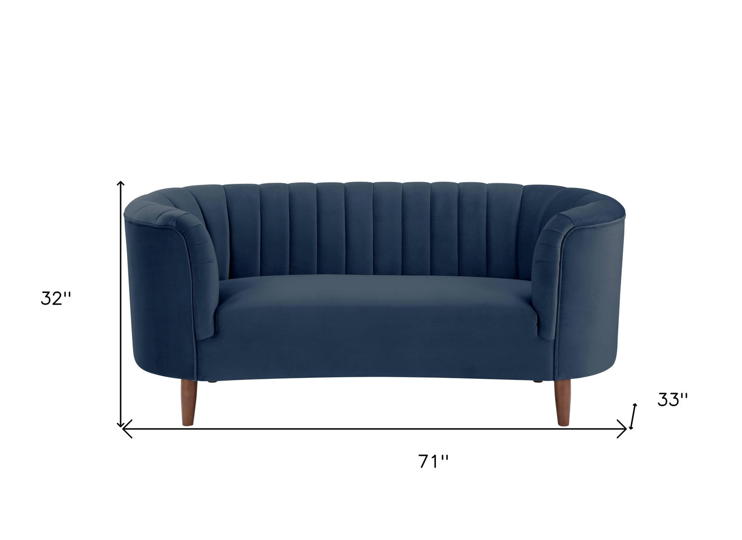 71" Blue And Brown Velvet Love Seat By Homeroots