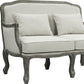 56" Cream And Gray Linen Love Seat And Toss Pillows By Homeroots