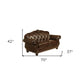 70" Espresso Faux Leather And Black Nailhead Love Seat By Homeroots