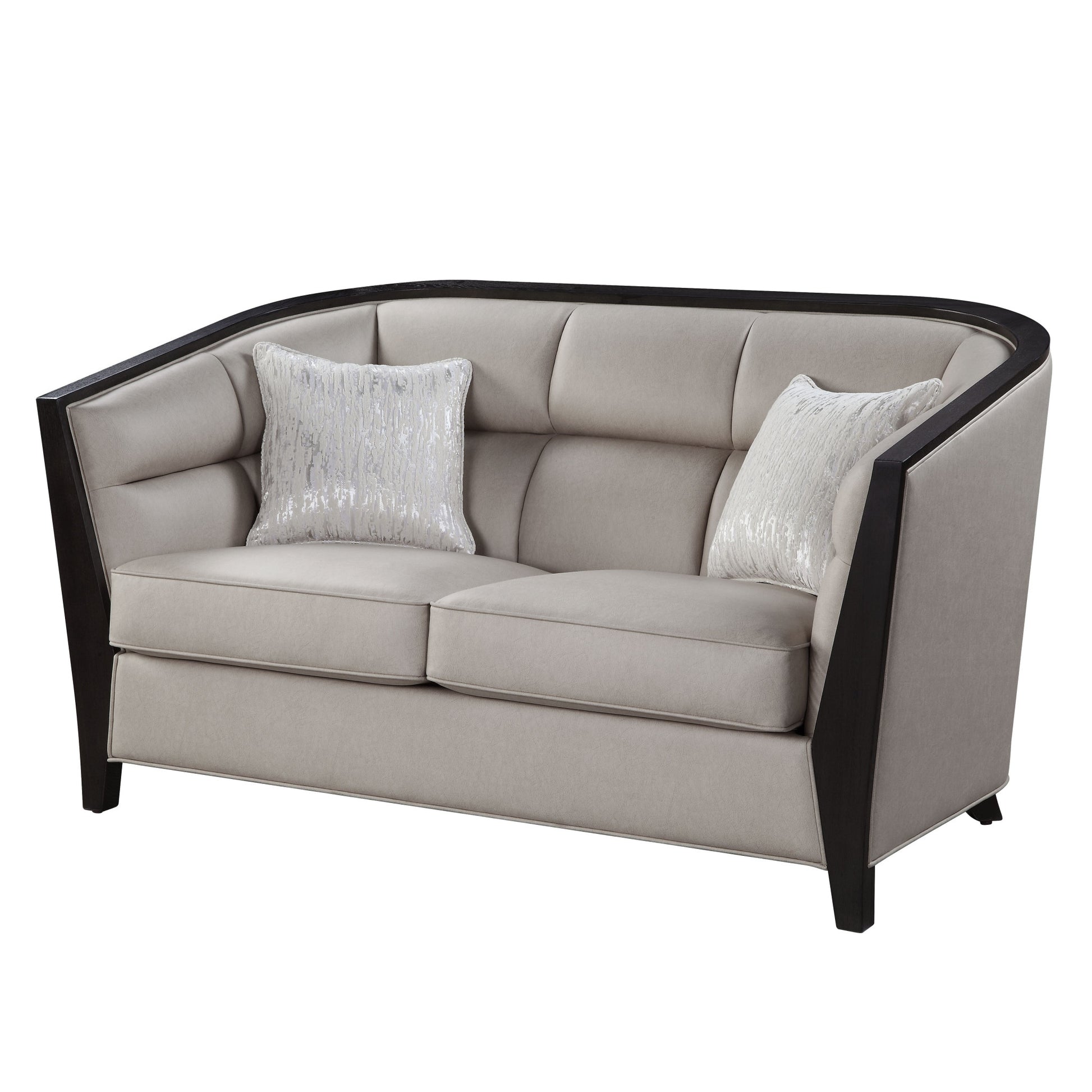 64" Beige Black Love Seat By Homeroots | Loveseats | Modishstore