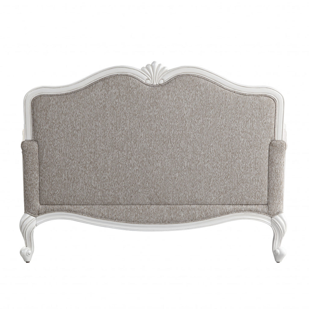 64" Beige 100% Linen And White Love Seat By Homeroots | Loveseats | Modishstore - 4