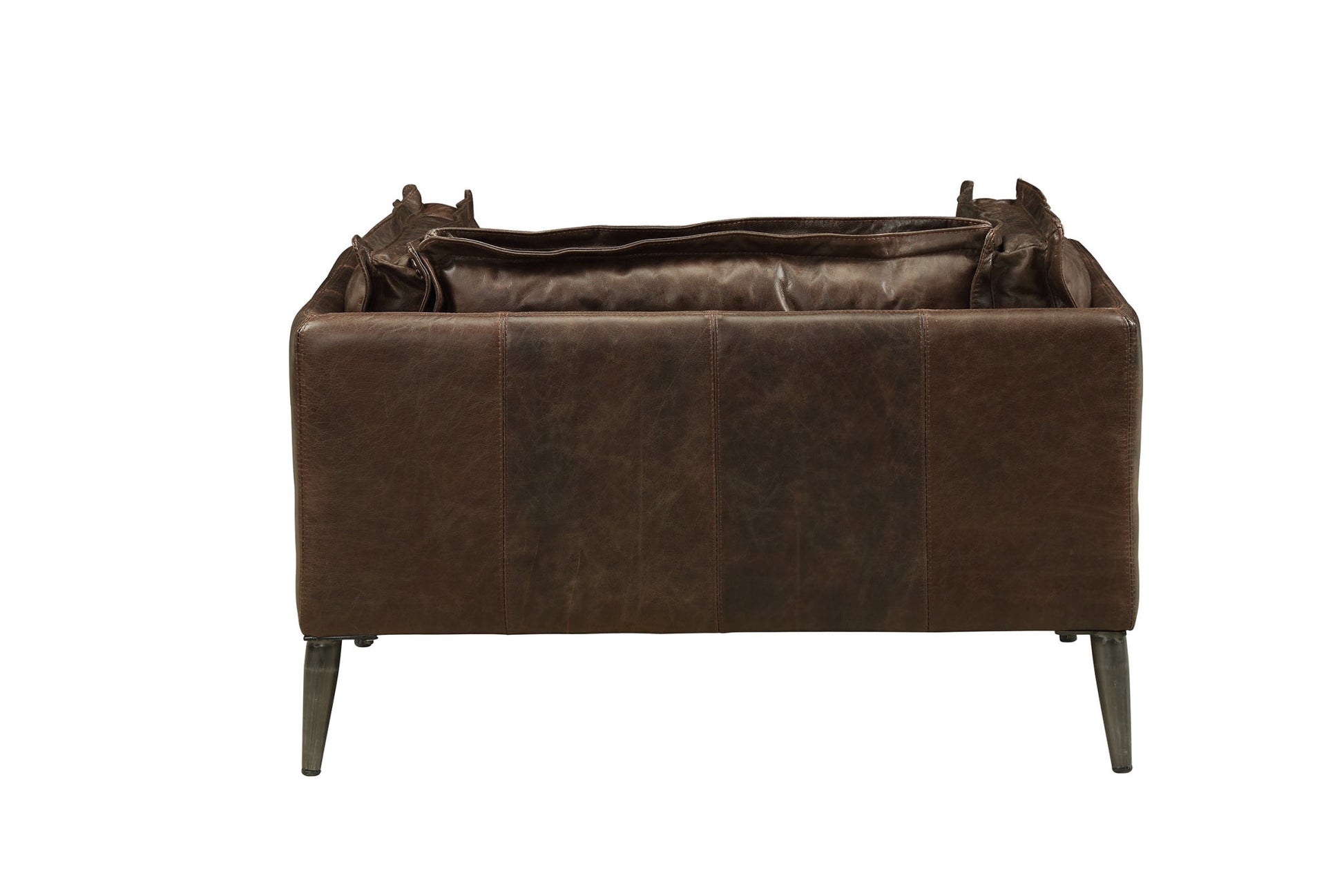 47" Distress Chocolate Top Grain Leather And Black Chair And A Half By Homeroots | Armchairs | Modishstore
