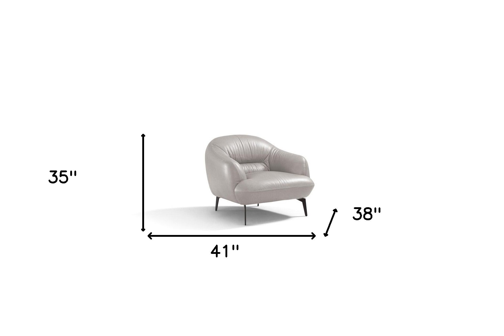 41" Taupe And Black Genuine Leather Balloon Chair By Homeroots | Armchairs | Modishstore - 5