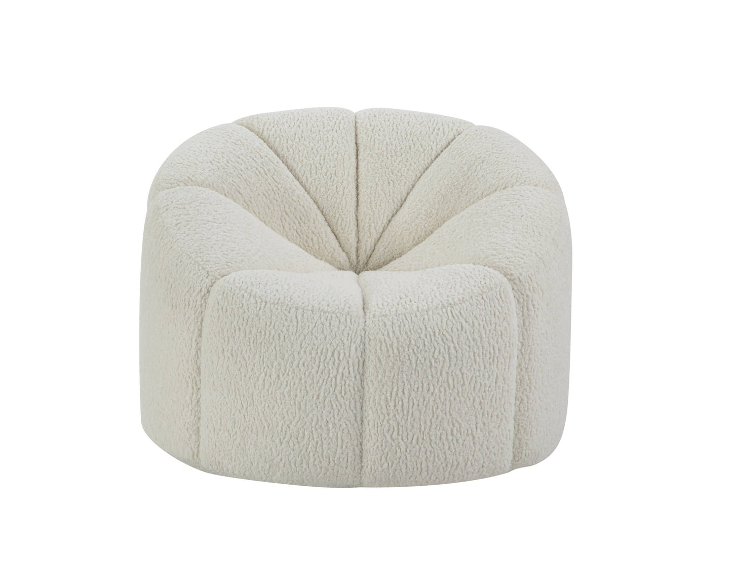 38" White And Black Sherpa Swivel Barrel Chair By Homeroots | Armchairs | Modishstore