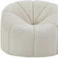 38" White And Black Sherpa Swivel Barrel Chair By Homeroots | Armchairs | Modishstore - 4