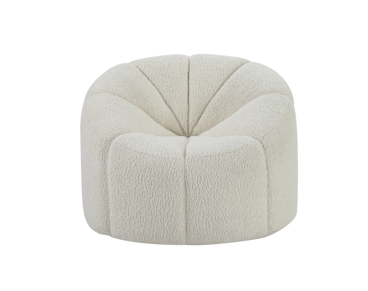 38" White And Black Sherpa Swivel Barrel Chair By Homeroots