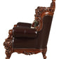 50" Espresso Faux Leather Tufted Wingback Chair By Homeroots