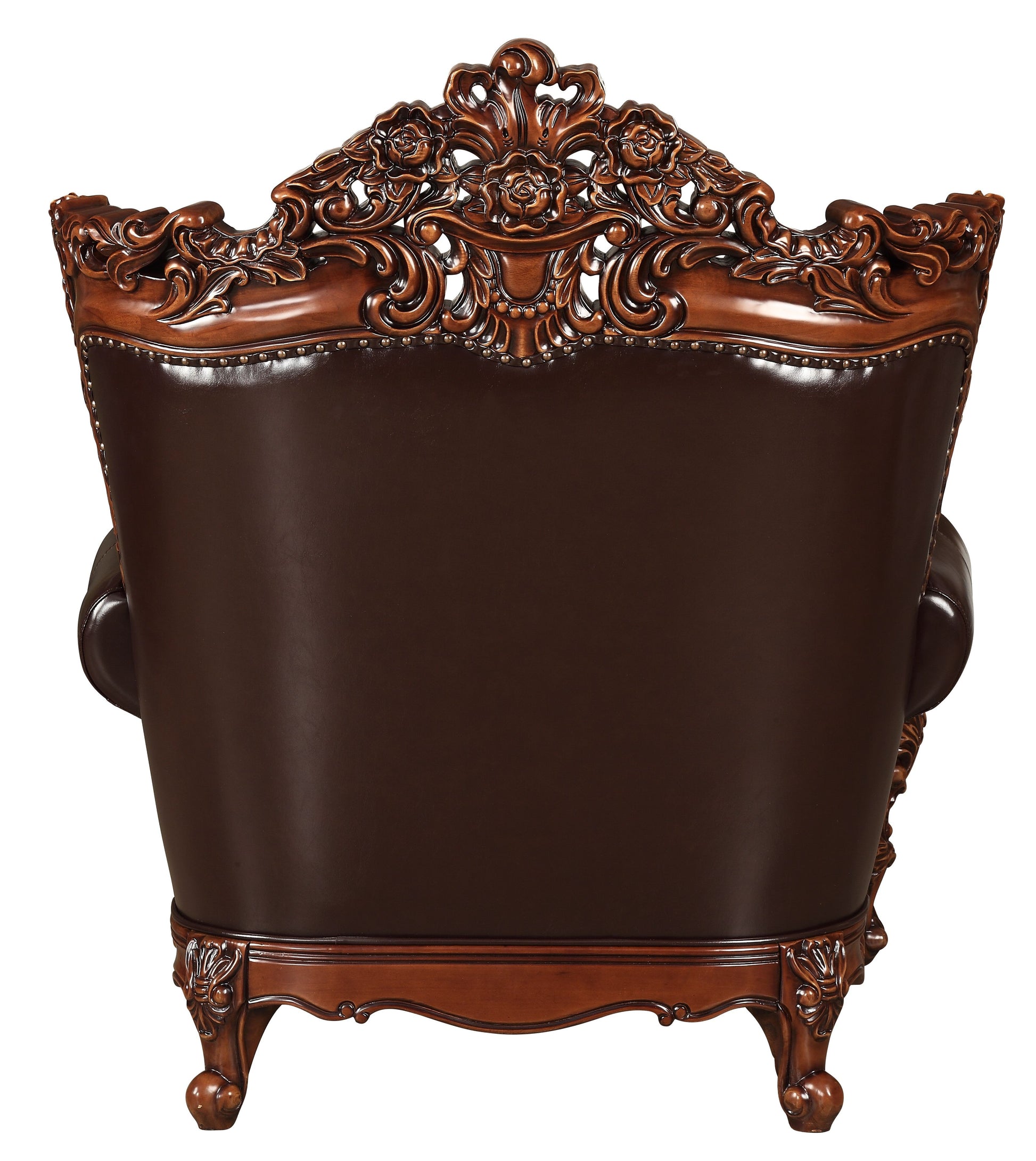 50" Espresso Faux Leather Tufted Wingback Chair By Homeroots | Armchairs | Modishstore - 4