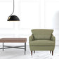 34" Moss Green Genuine Leather And Black Arm Chair By Homeroots