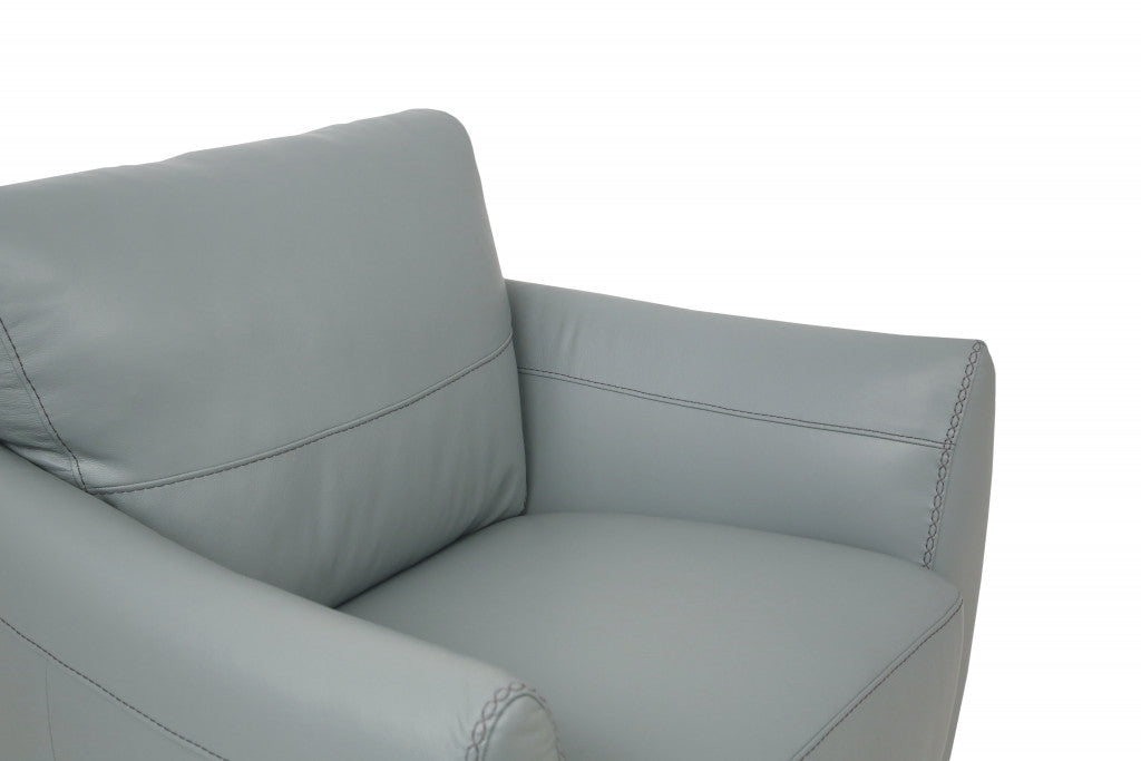 33" Watery Genuine Leather And Black Arm Chair By Homeroots | Armchairs | Modishstore - 4