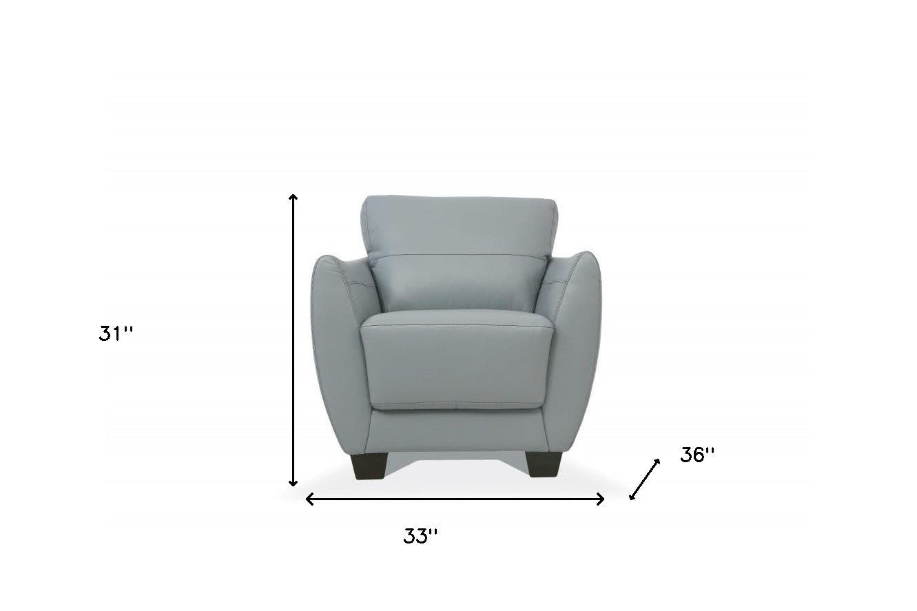 33" Watery Genuine Leather And Black Arm Chair By Homeroots | Armchairs | Modishstore - 6