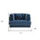 41" Blue Velvet And Black Tufted Arm Chair By Homeroots