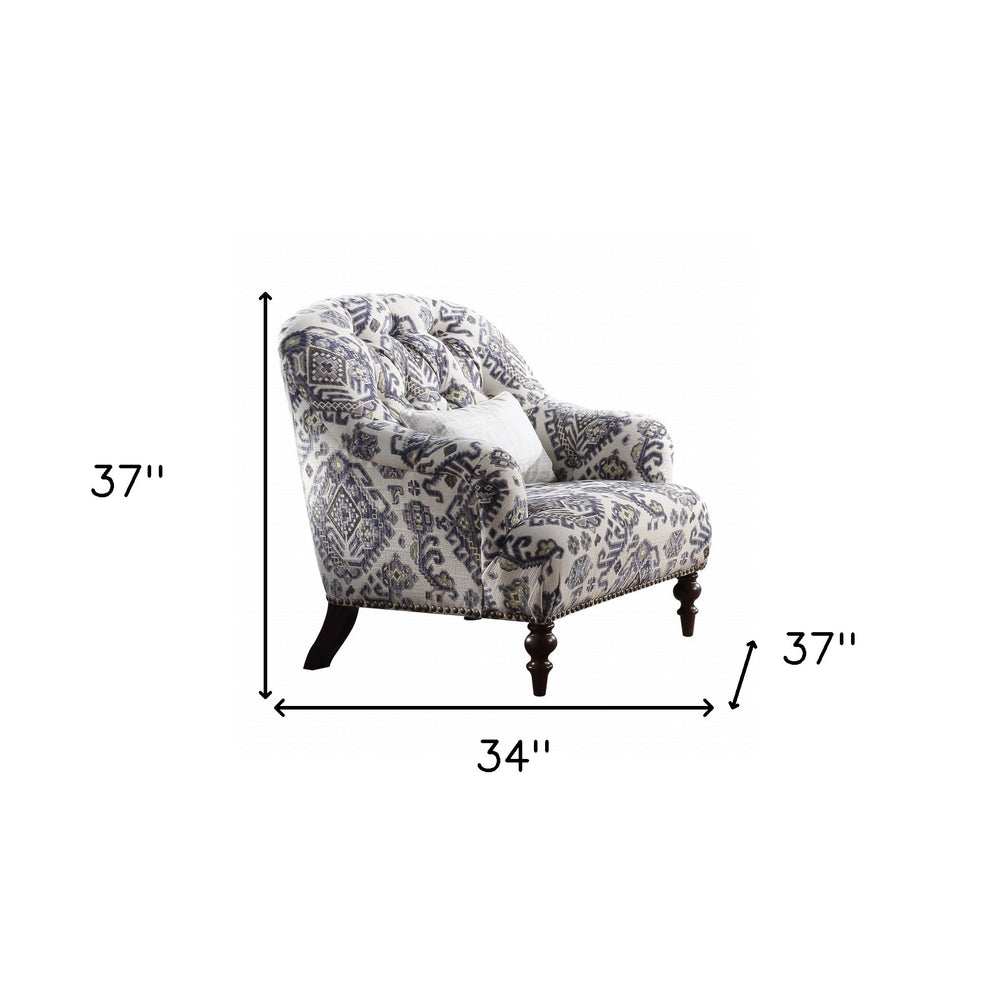 34" Black Tufted Arm Chair By Homeroots | Armchairs | Modishstore - 5