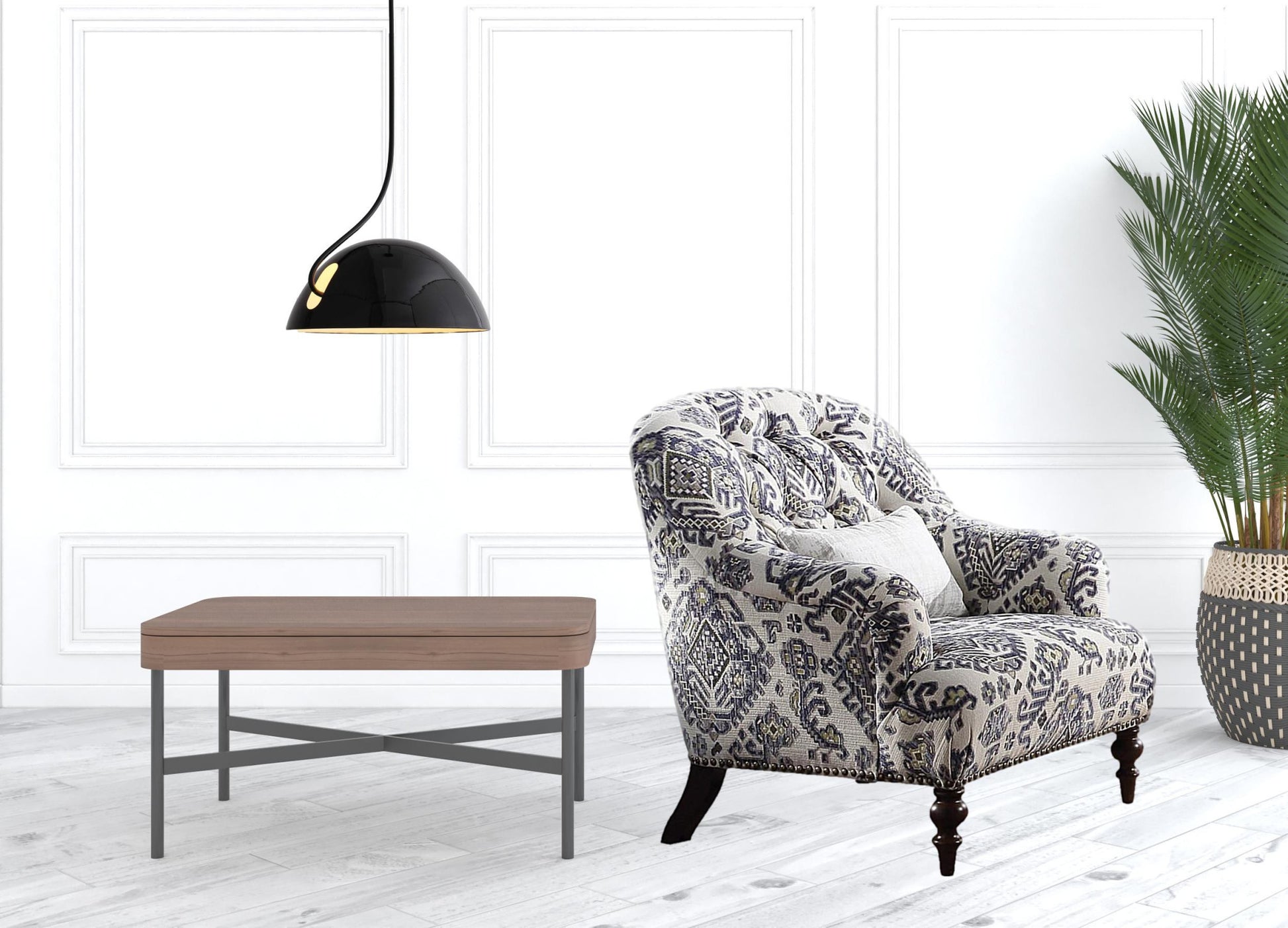 34" Black Tufted Arm Chair By Homeroots | Armchairs | Modishstore - 3