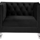 40" Black Velvet Tufted Arm Chair By Homeroots | Armchairs | Modishstore