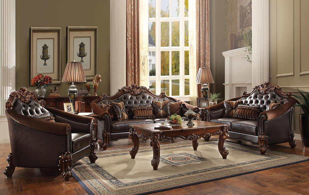 43" Dark Brown Faux Leather Tufted Barrel Chair By Homeroots | Armchairs | Modishstore - 5