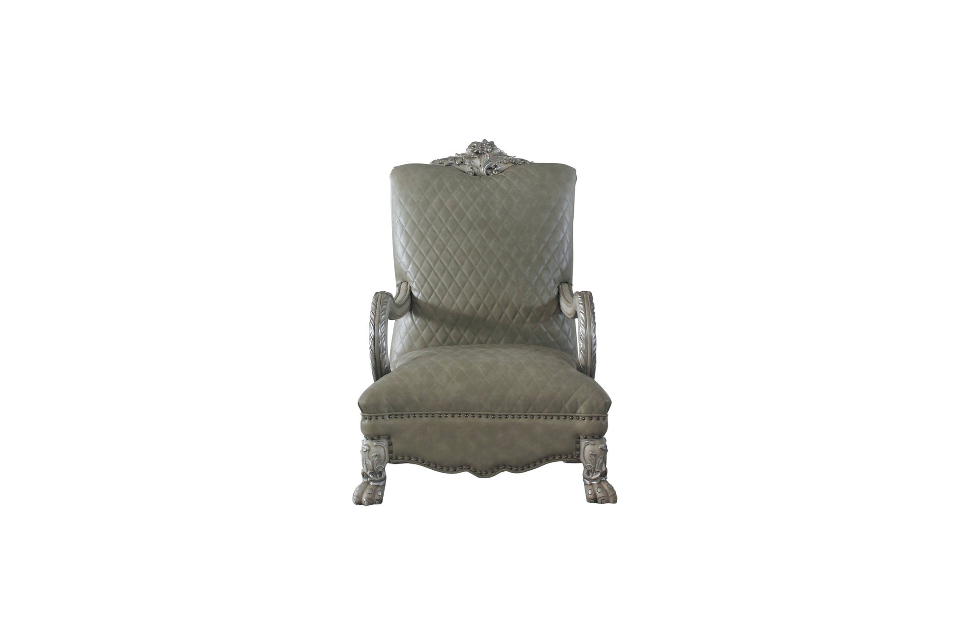 34" Bone Faux Leather Arm Chair By Homeroots | Armchairs | Modishstore