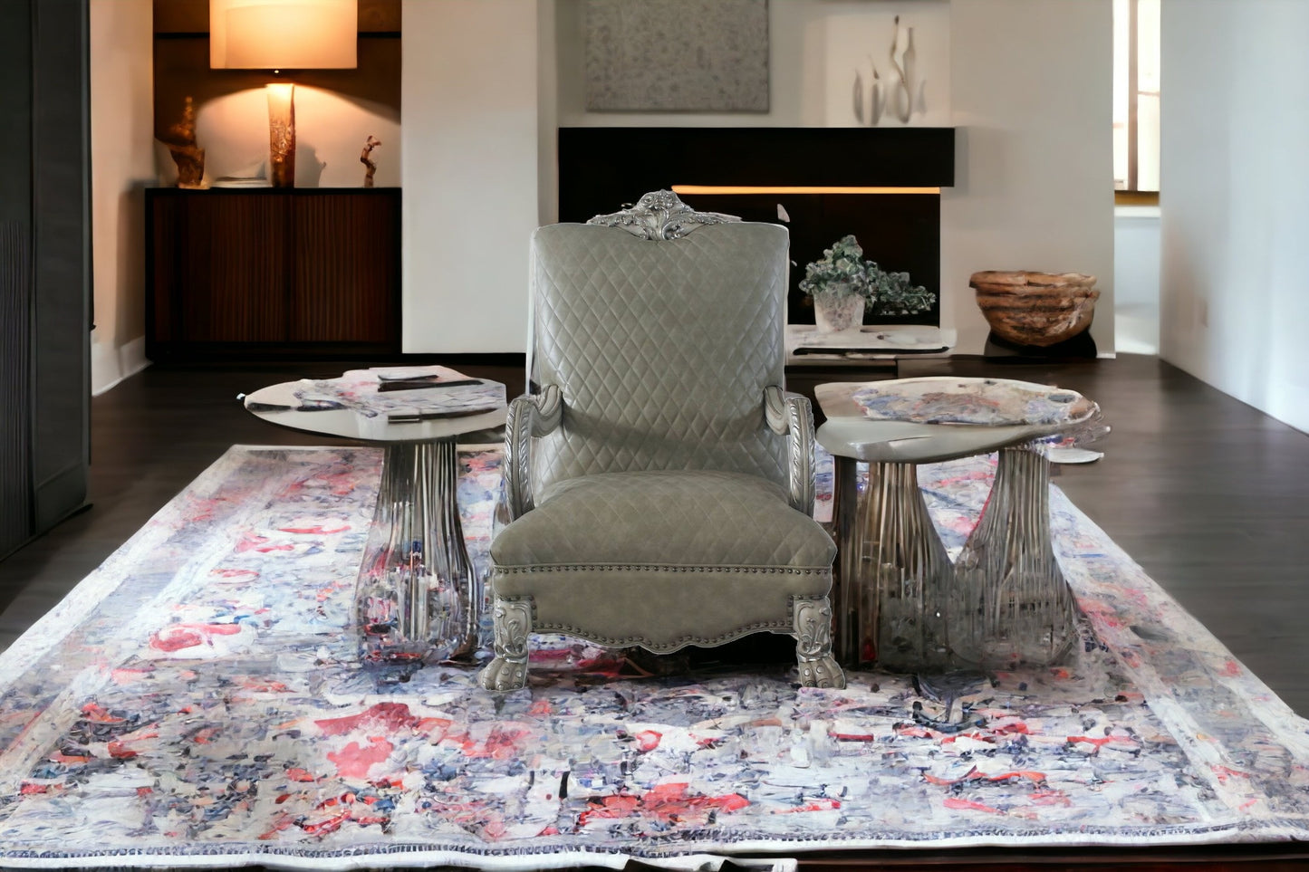 34" Bone Faux Leather Arm Chair By Homeroots | Armchairs | Modishstore - 6