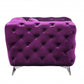 41" Purple Fabric And Black Tufted Arm Chair By Homeroots | Armchairs | Modishstore