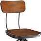 46" Chestnut Steel Swivel Low Back Adjustable Height Bar Chair With Footrest By Homeroots | Bar Stools | Modishstore - 4
