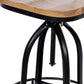 46" Natural Steel Swivel Low Back Adjustable Height Bar Chair With Footrest By Homeroots | Bar Stools | Modishstore - 3