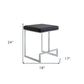 24" Black Faux Leather And Steel Backless Counter Height Bar Chair By Homeroots | Bar Stools | Modishstore - 6