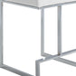 24" White Faux Leather And Steel Backless Counter Height Bar Chair By Homeroots | Bar Stools | Modishstore - 4