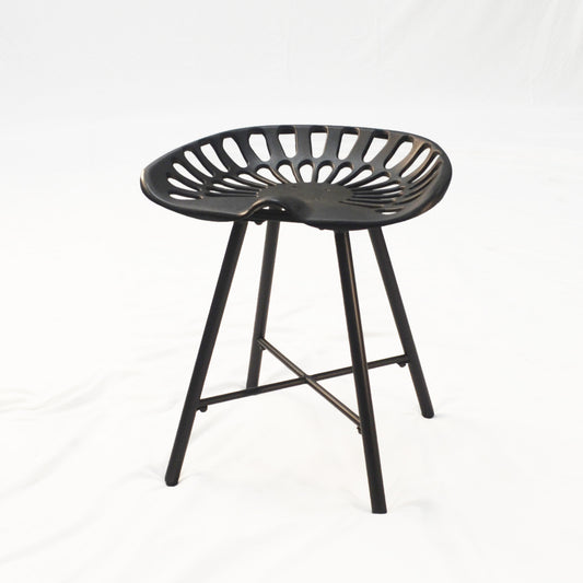 18" Black Metal Backless Chair By Homeroots | Bar Stools | Modishstore