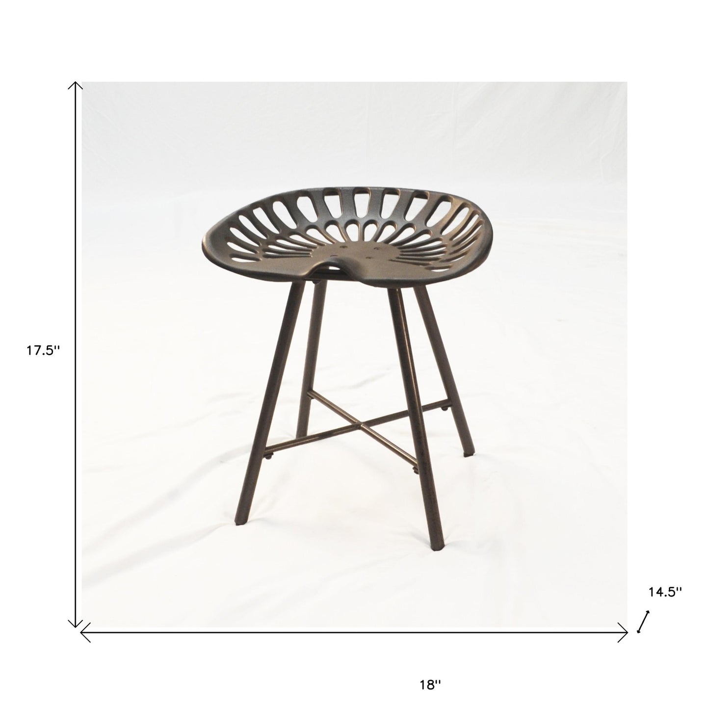 18" Copper Metal Backless Stool By Homeroots | Bar Stools | Modishstore - 5