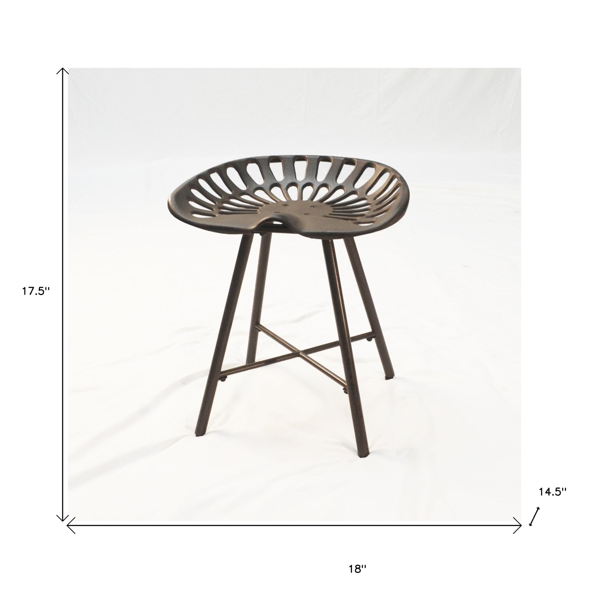 18" Copper Metal Backless Stool By Homeroots | Bar Stools | Modishstore - 5