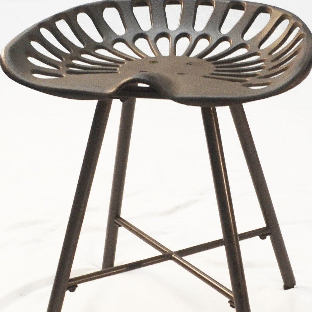 18" Copper Metal Backless Stool By Homeroots
