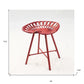 18" Red Metal Backless Stool By Homeroots | Bar Stools | Modishstore - 5