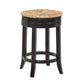 24" Natural And Espresso Swivel Backless Counter Height Bar Chair With Footrest By Homeroots | Bar Stools | Modishstore