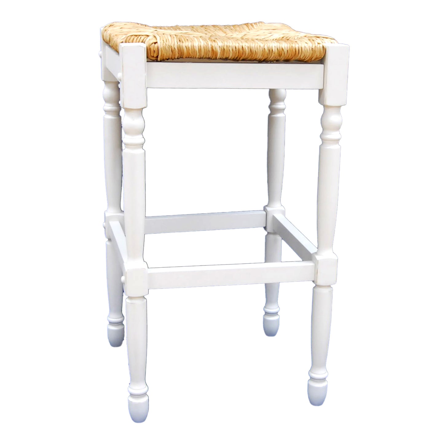 29" Natural And Antiqued White Backless Bar Height Chair With Footrest By Homeroots | Bar Stools | Modishstore