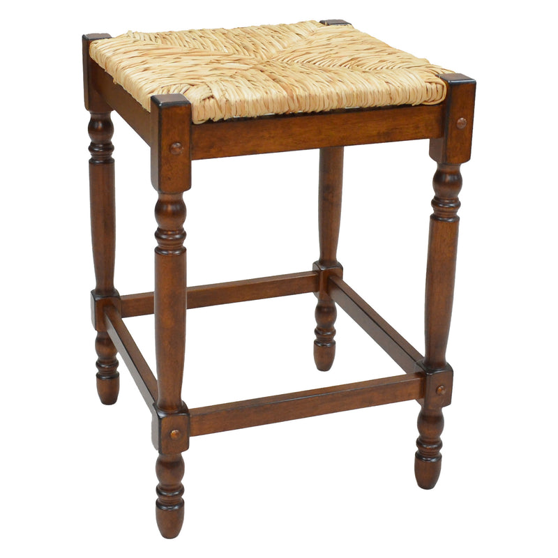 29" Natural And Chestnut Backless Bar Height Chair With Footrest By Homeroots | Bar Stools | Modishstore
