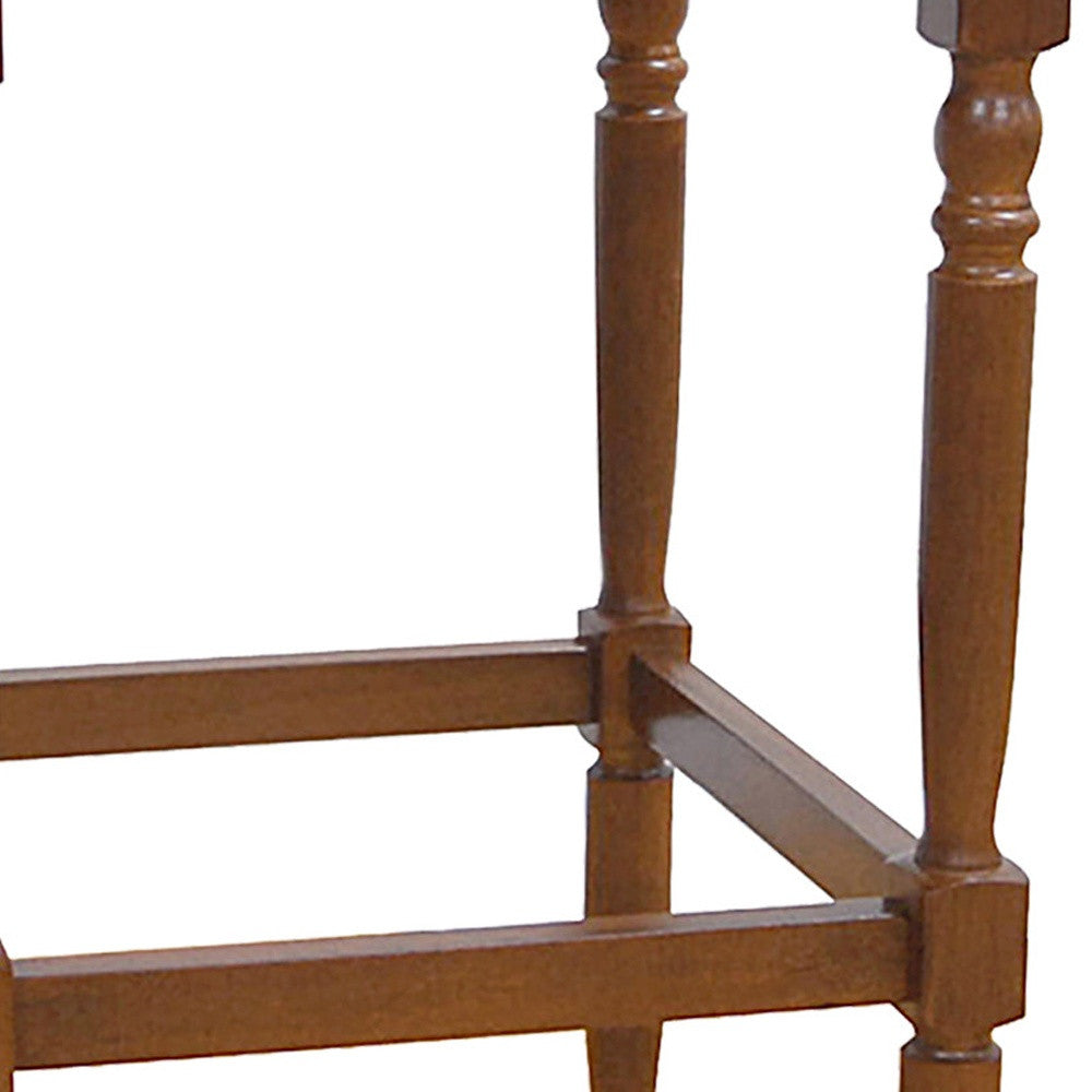 29" Natural And Brown Backless Bar Height Chair With Footrest By Homeroots | Bar Stools | Modishstore - 3