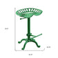 23" Green Backless Adjustable Height Bar Chair With Footrest By Homeroots | Bar Stools | Modishstore - 5