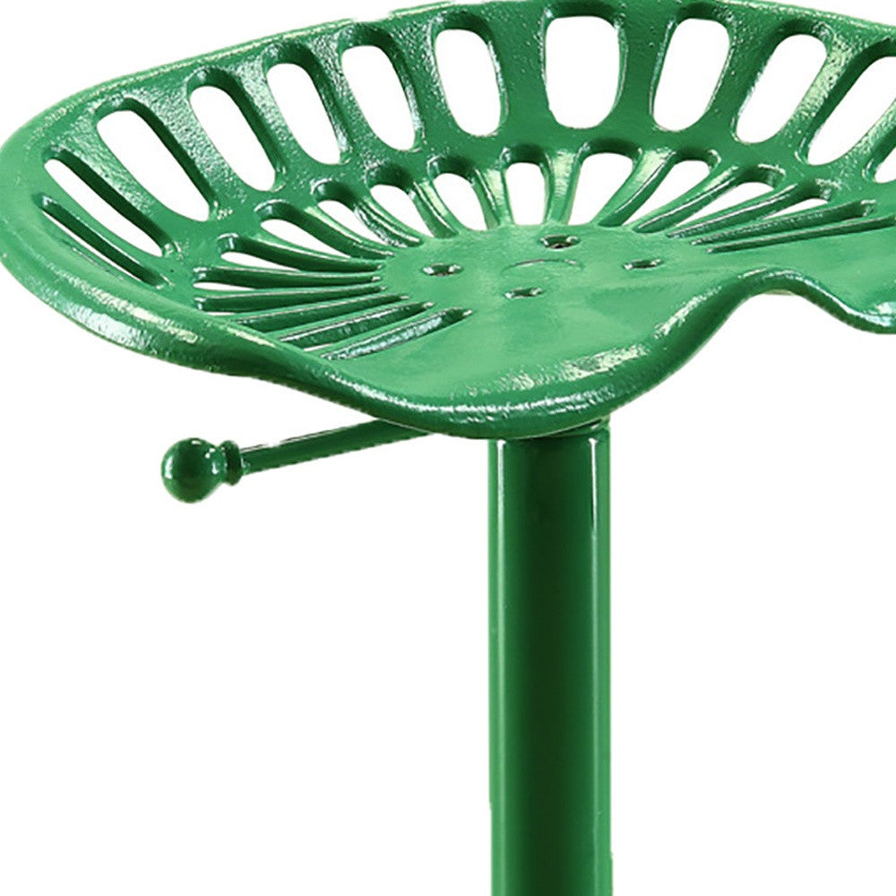 23" Green Backless Adjustable Height Bar Chair With Footrest By Homeroots | Bar Stools | Modishstore - 3