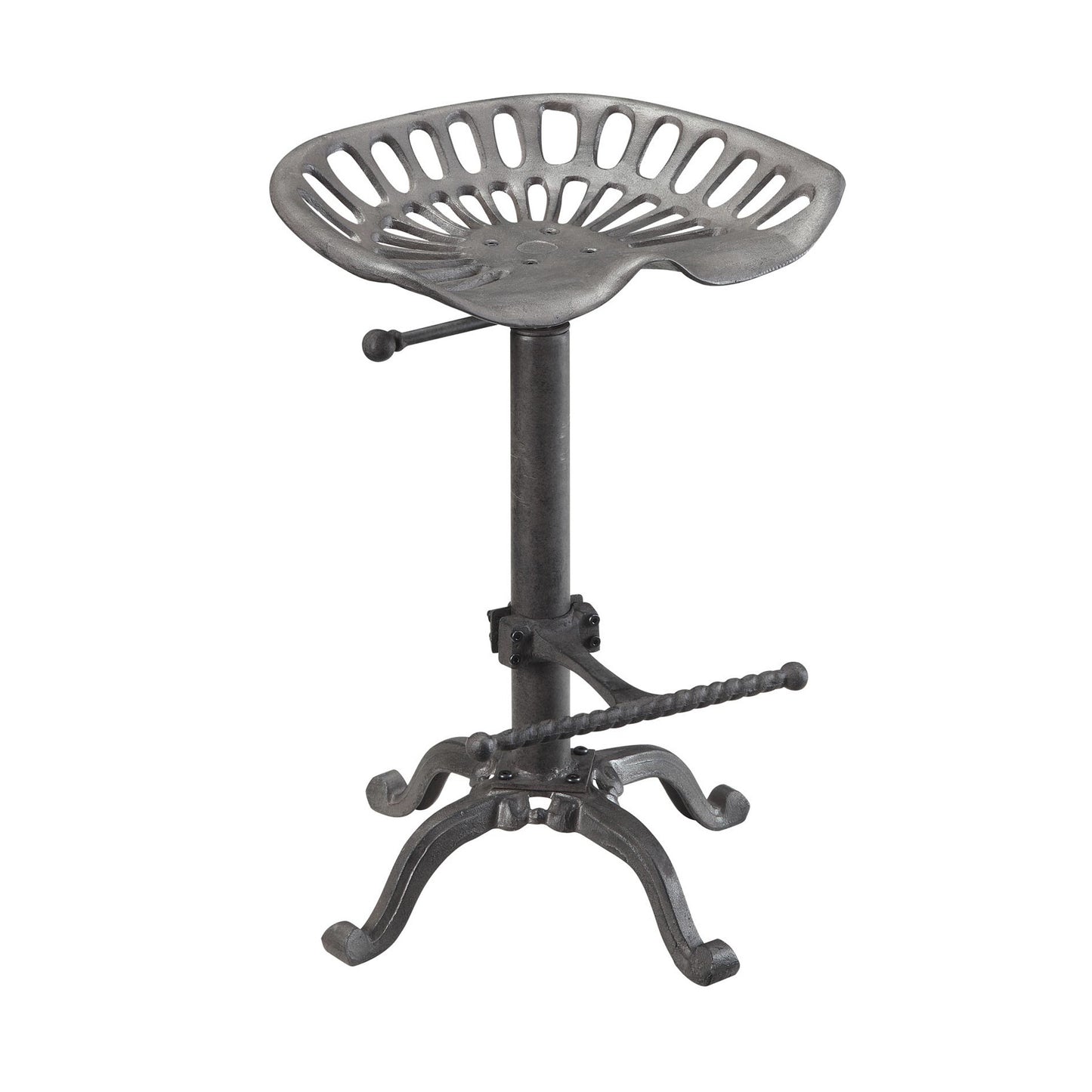 23" Gray Backless Adjustable Height Bar Chair With Footrest By Homeroots | Bar Stools | Modishstore
