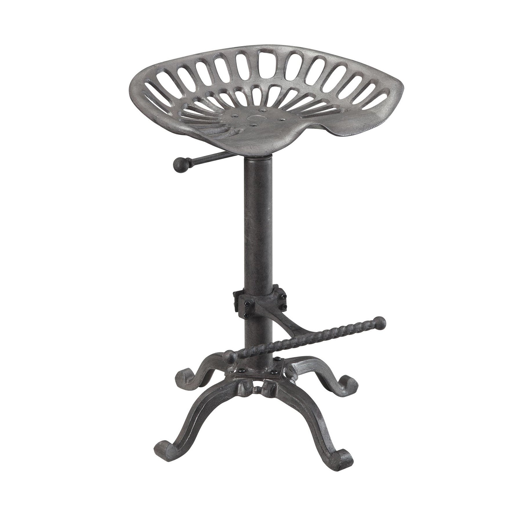 23" Gray Backless Adjustable Height Bar Chair With Footrest By Homeroots | Bar Stools | Modishstore