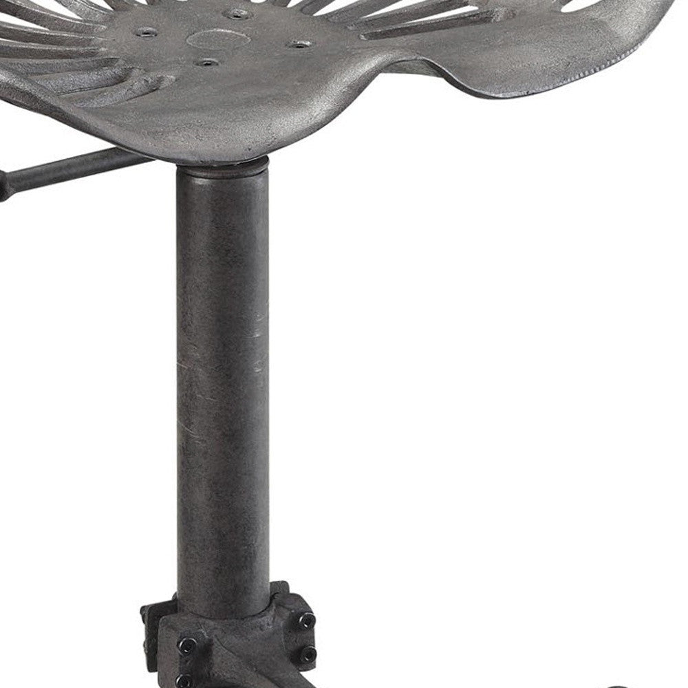 23" Gray Backless Adjustable Height Bar Chair With Footrest By Homeroots | Bar Stools | Modishstore - 3