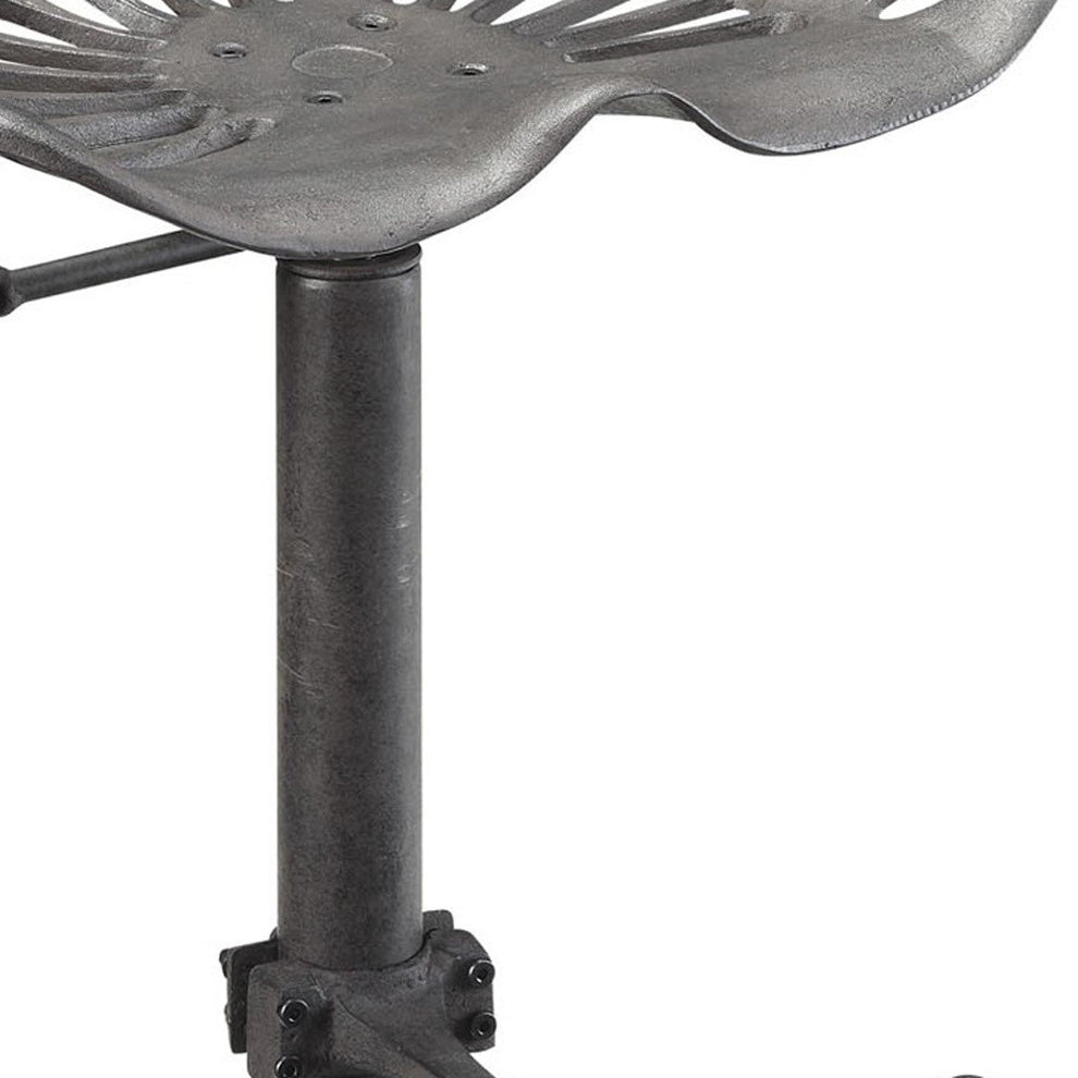 23" Gray Backless Adjustable Height Bar Chair With Footrest By Homeroots | Bar Stools | Modishstore - 3
