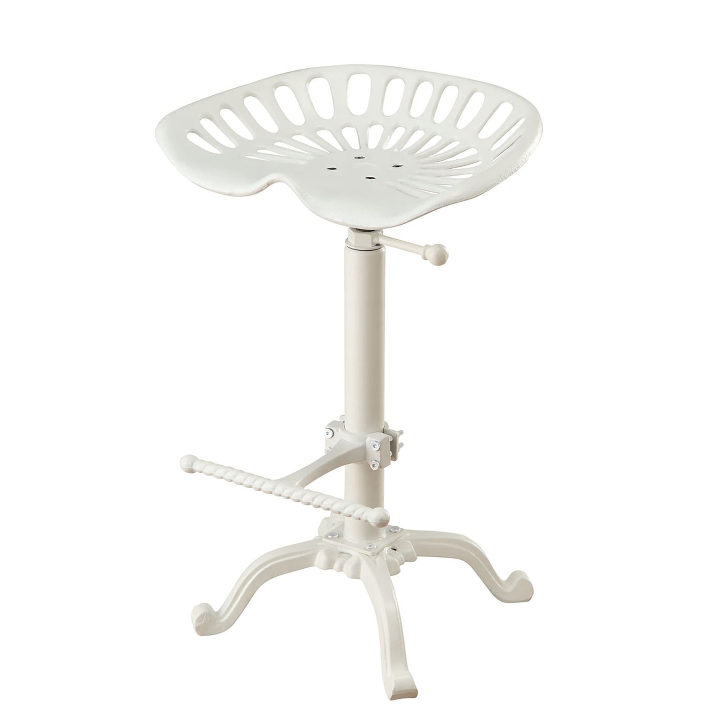 23" White Backless Adjustable Height Bar Chair With Footrest By Homeroots | Bar Stools | Modishstore