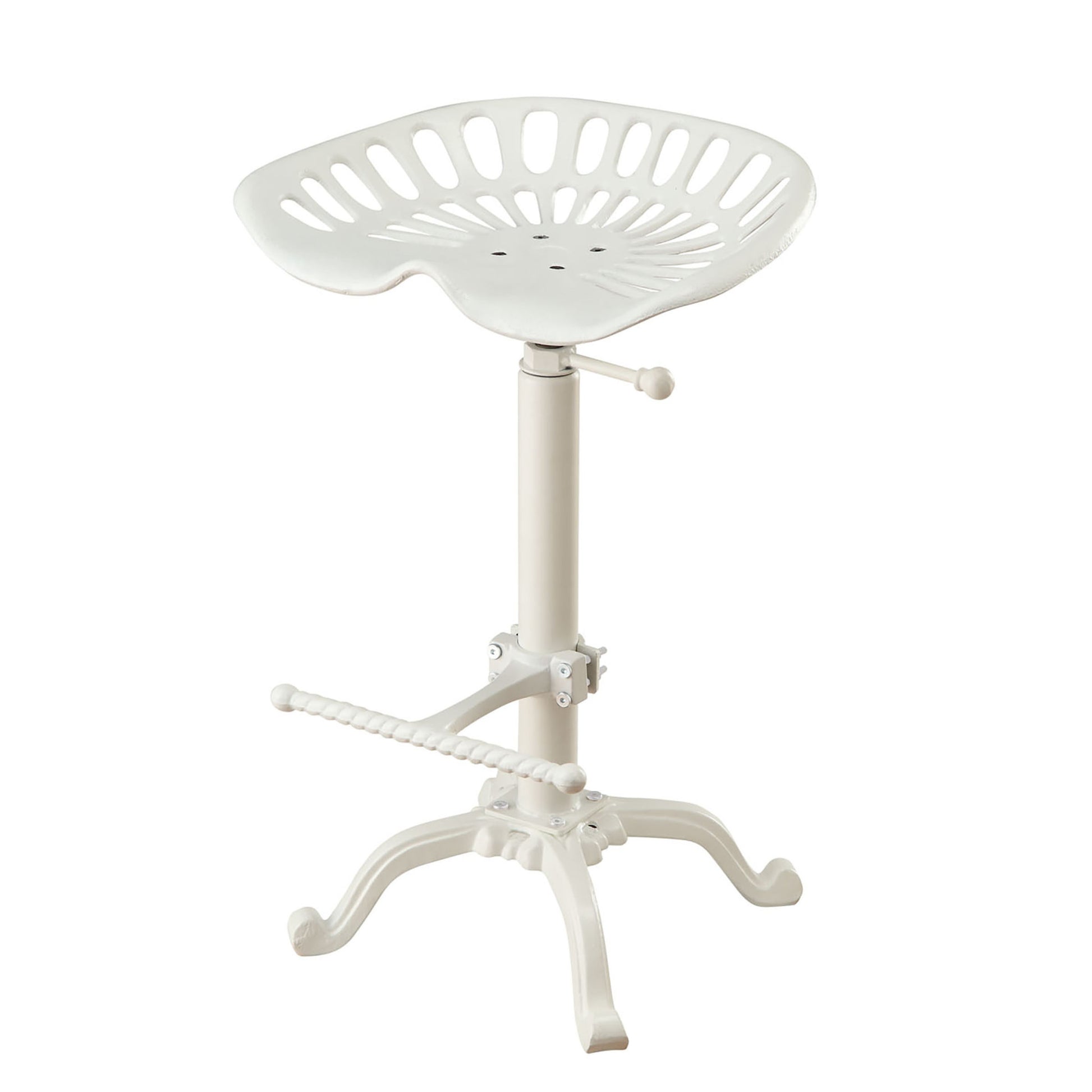 23" White Backless Adjustable Height Bar Chair With Footrest By Homeroots | Bar Stools | Modishstore