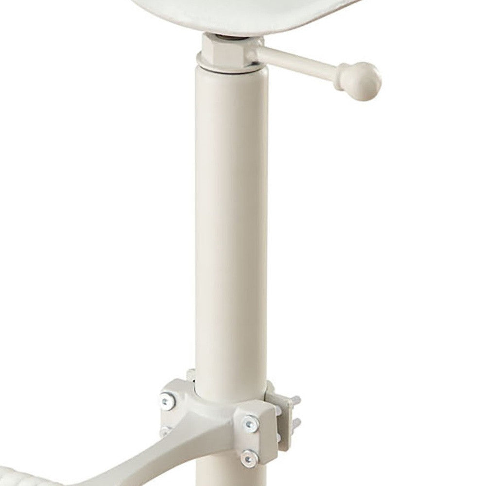 23" White Backless Adjustable Height Bar Chair With Footrest By Homeroots | Bar Stools | Modishstore - 3