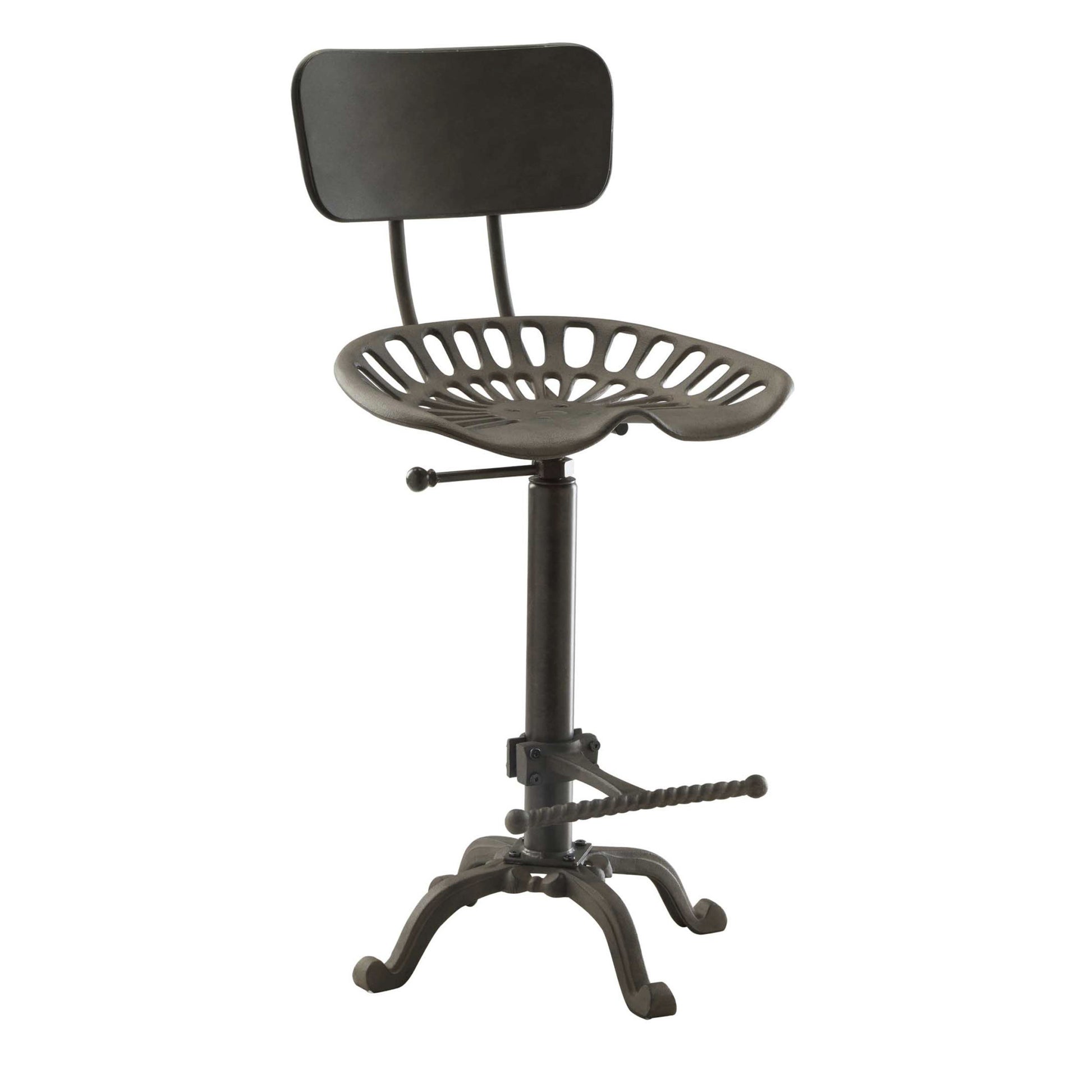 47" Industrial Backless Adjustable Height Bar Chair With Footrest By Homeroots | Bar Stools | Modishstore