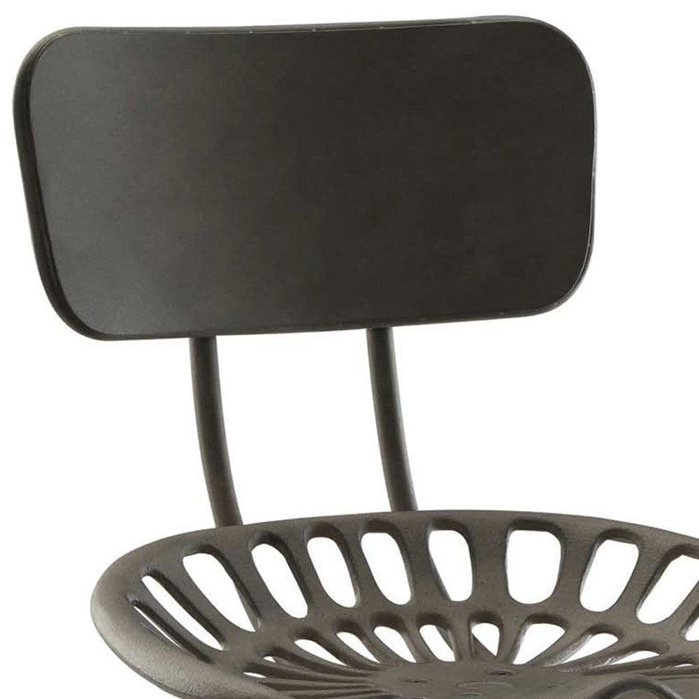 47" Industrial Backless Adjustable Height Bar Chair With Footrest By Homeroots | Bar Stools | Modishstore - 3